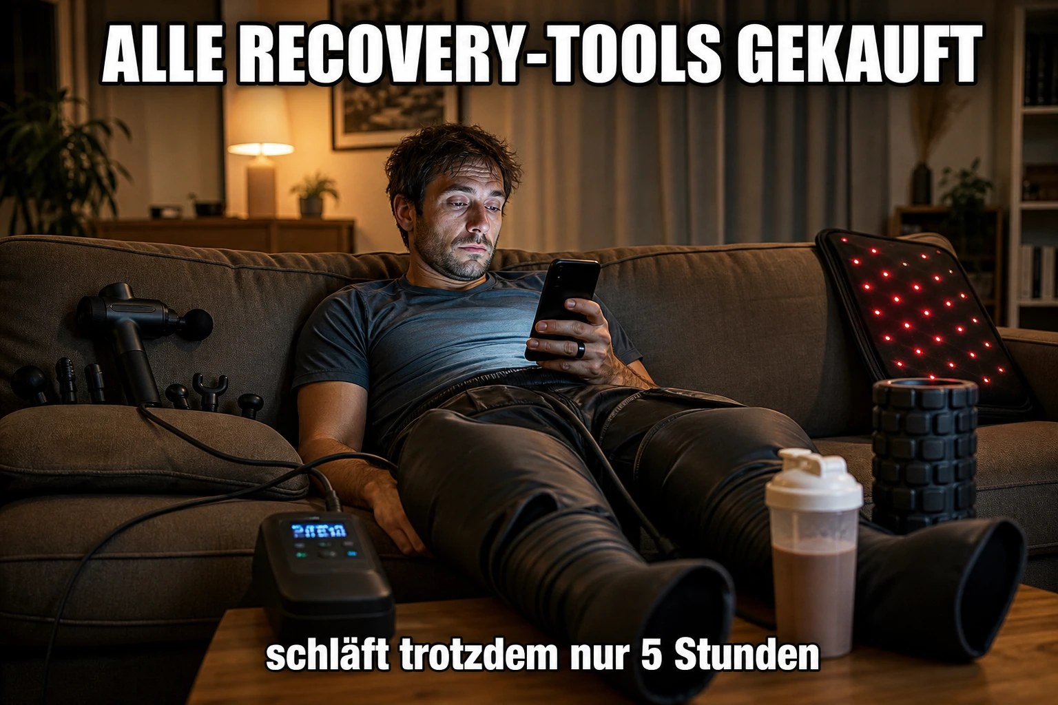 strongerlab Meme: ALLE RECOVERY-TOOLS GEKAUFT – schläft trotzdem nur 5 Stunden