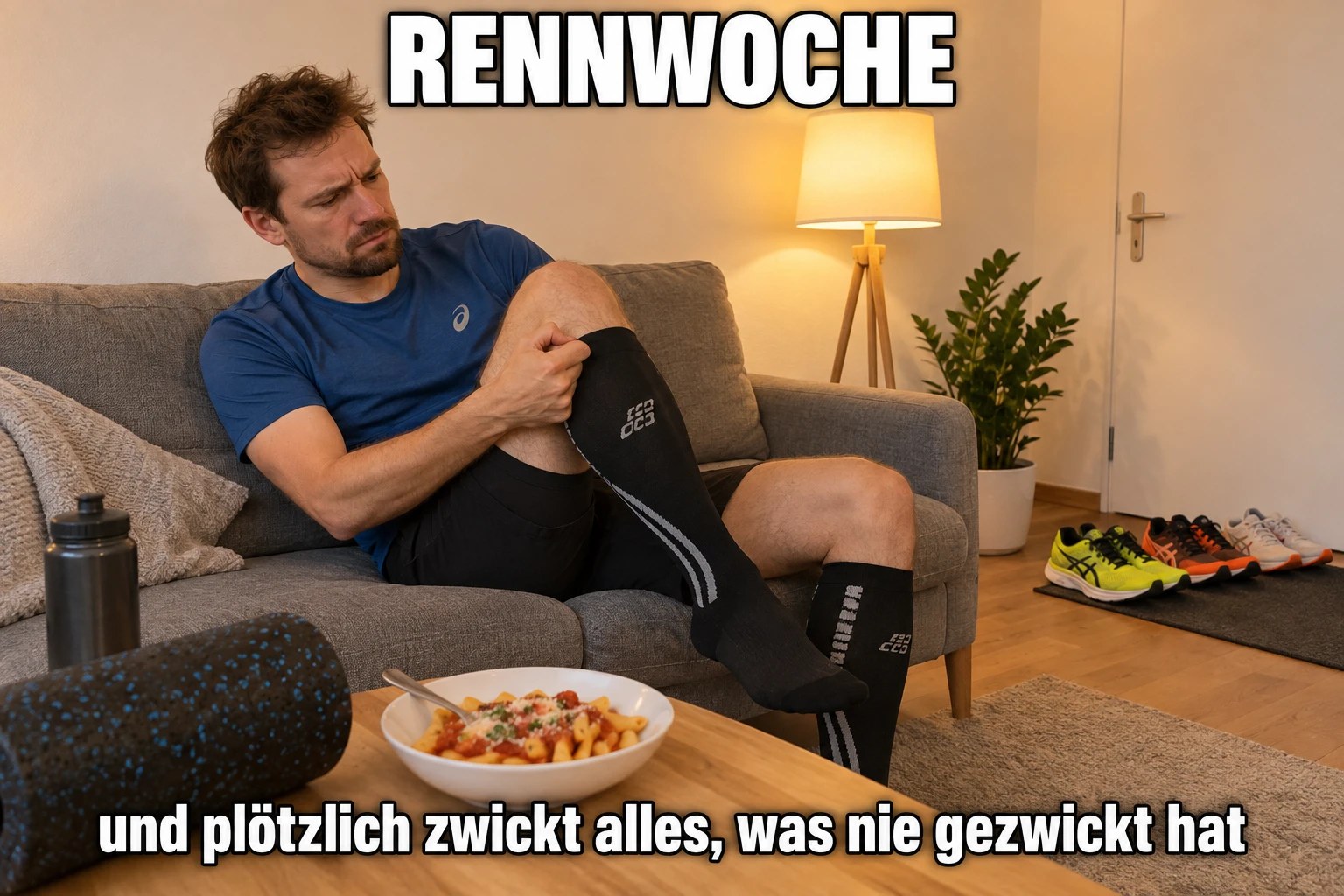 strongerlab Meme: RENNWOCHE – und plötzlich zwickt alles, was nie gezwickt hat